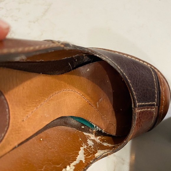 Lucky Brand Patchwork Leather Block Heels Size 7.5 - Picture 10 of 12